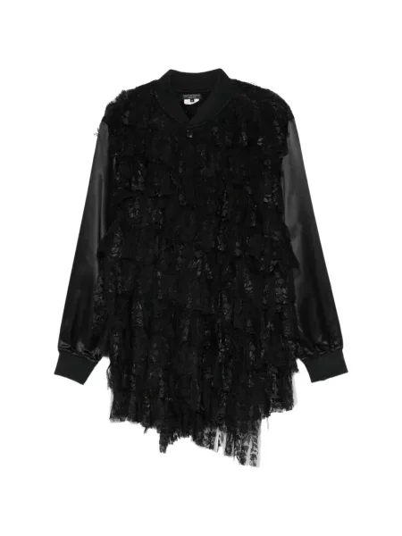 Geacă Comme Des Garcons Homme Plus cu volane din dantelă negru
