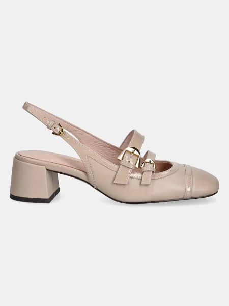 Кожаные туфли Coccinelle с открытой пяткой розовые