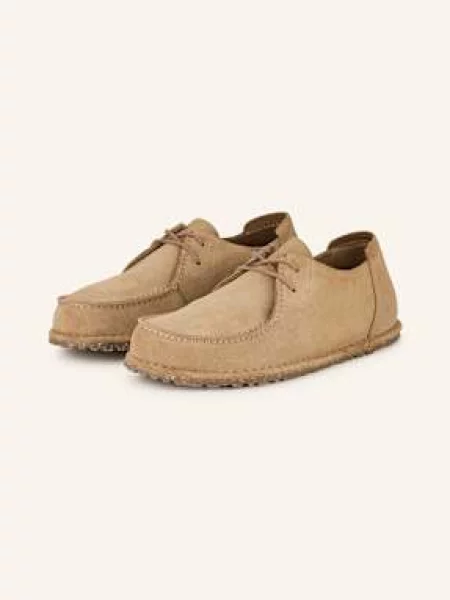 Semišové šněrovací polobotky Birkenstock béžové
