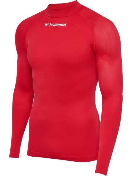 Koszulka z długim rękawem z dekoltem w serek Hummel Comfort czerwona