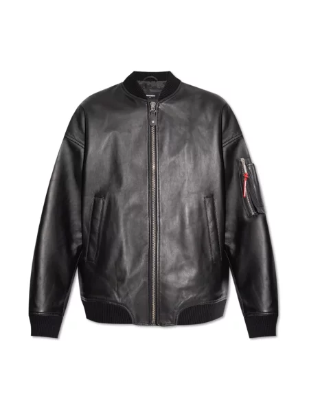 Kurtka skórzana Dsquared2 czarna
