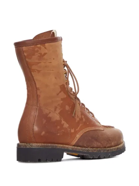 Botine Visvim cu șireturi din piele maro