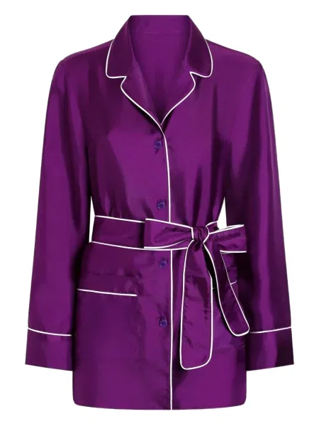 Cămașă Dolce & Gabbana de mătase violet