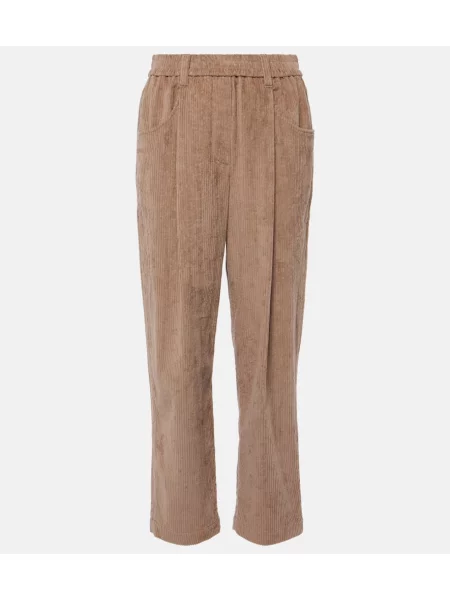 Pantaloni Brunello Cucinelli plisate maro