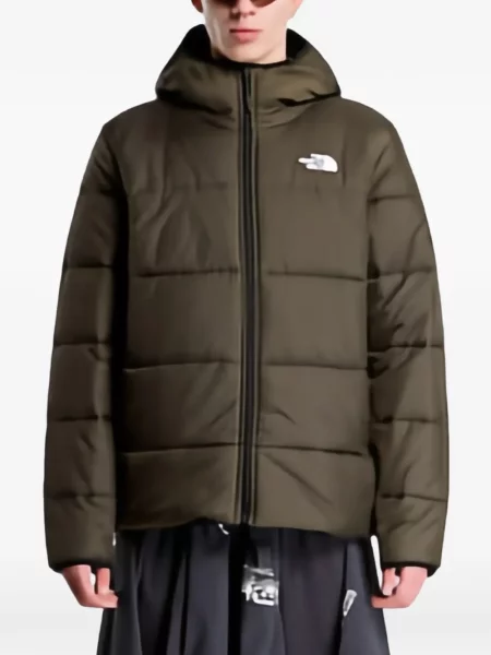 Geacă The North Face cu glugă verde