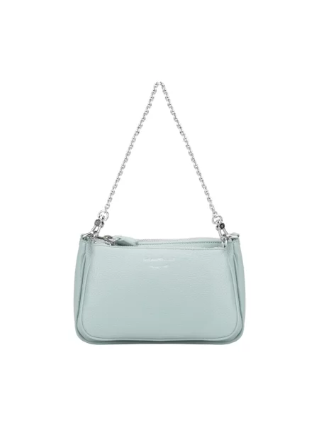 Lniana torebka Emporio Armani z nadrukiem zielona
