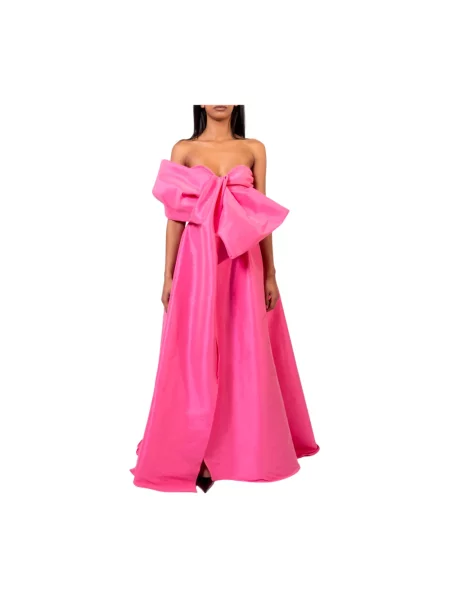 Długa sukienka maxi Doris S z rozcieciem różowa