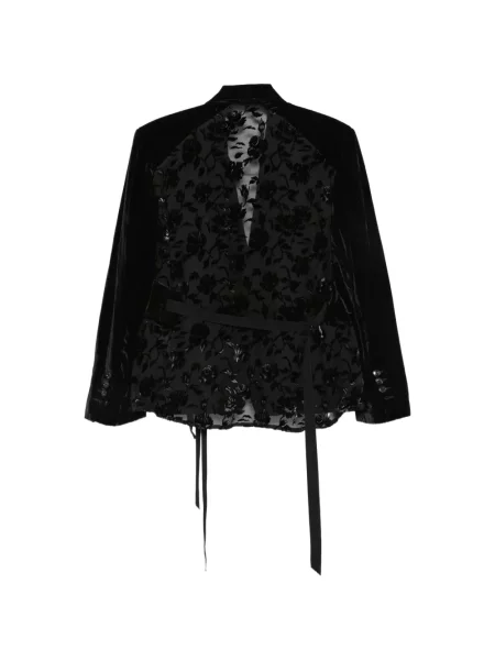 Geacă Ann Demeulemeester de catifea cu model floral negru