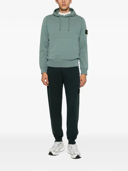 Hanorac cu glugă Stone Island cu strasuri verde