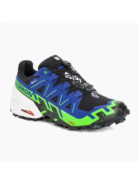 Olcsóbban. Férfi futócipő Salomon Spikecross 6 GTX fekete/surf the web/zöld gekkó. Méret: 46 UK fekete