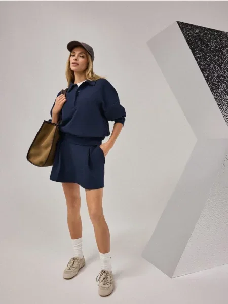 Mohito Mini sijonas tamsiai mėlyna