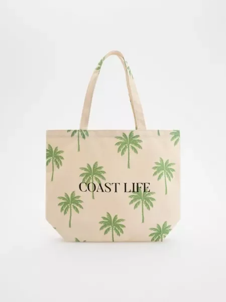 Reserved Тканинна сумка з принтом зелений