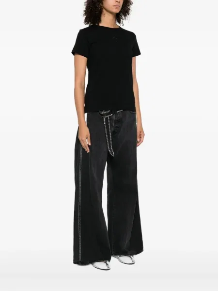 Tricou Pinko cu broderie negru