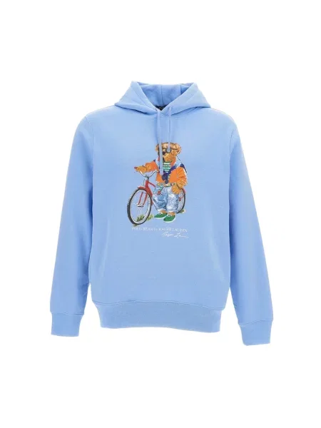 Bluza z kapturem Polo Ralph Lauren z kapturem niebieska