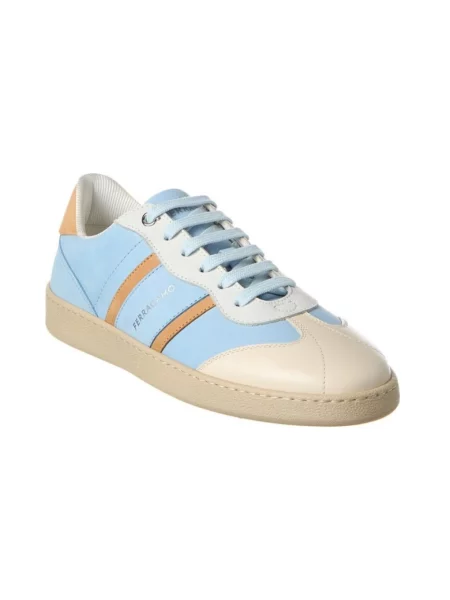 Sneakersy Ferragamo skórzane niebieskie