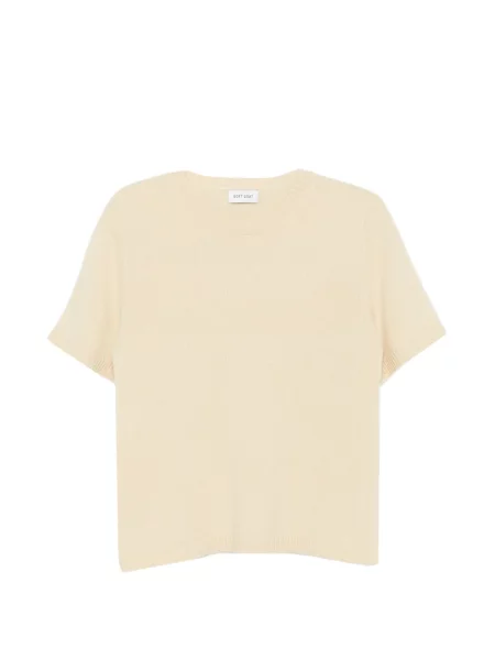Scurt tricou Soft Goat tricotate galben