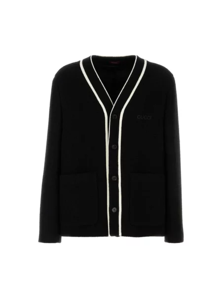 Dzianinowy kardigan Gucci czarny