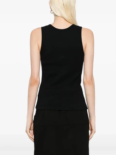 Top Maison Kitsune cu broderie negru
