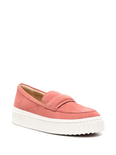 Pantofi loafer Clarks din nubuc roz