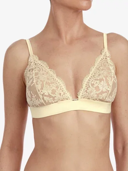 Кружевной бралет с мягкой чашкой жовтий