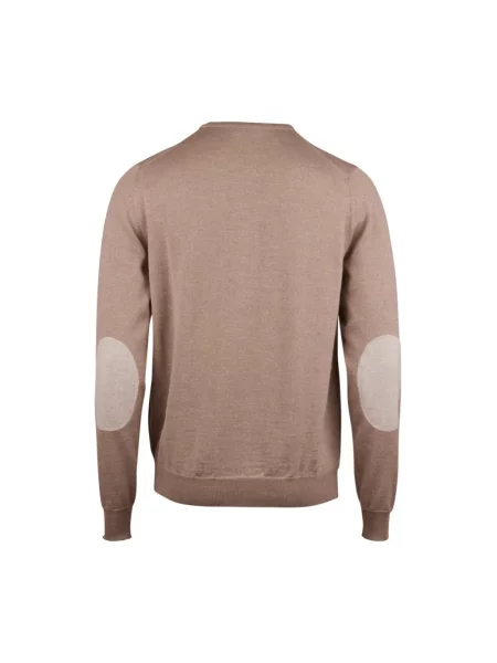 Sweter Stenströms wełniany z okrągłym dekoltem beżowy