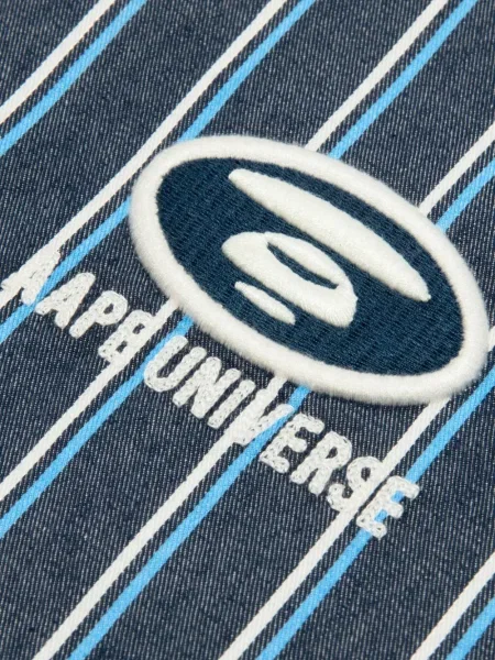 Cămașă Aape By A Bathing Ape cu broderie cu dungi albastru