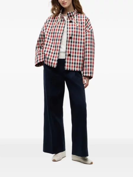 Geacă Tommy Hilfiger în carouri cu cordon alb