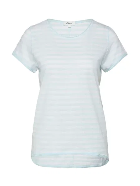 S.Oliver Tricou albastru deschis alb