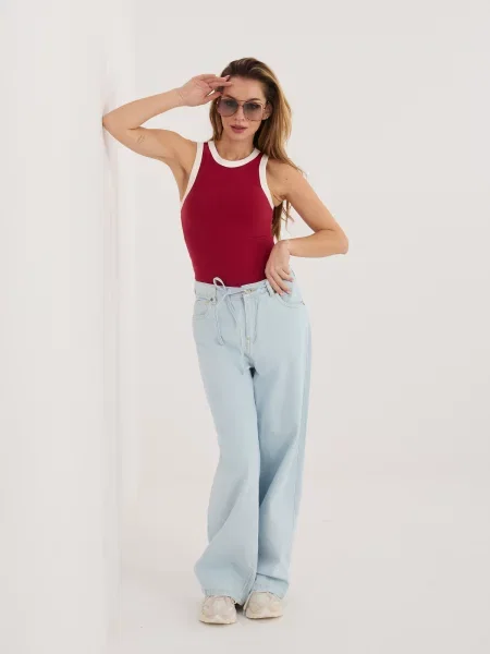 Blugi Sublevel cu legături alb