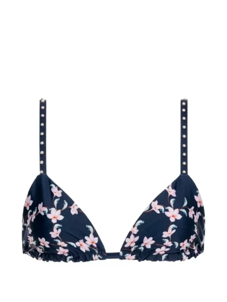 Top Agua By Agua Bendita cu model floral cu imagine albastru