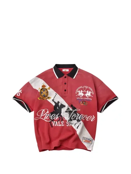 Tricou polo Vale cu imagine roșu