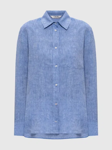 Сорочка ELISE з льону Max Mara синя