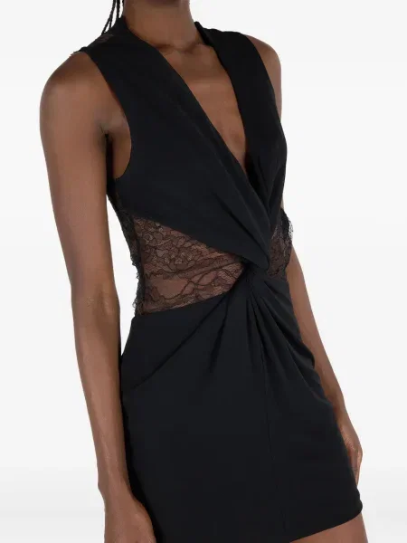 Rochie mini Roberto Cavalli din dantelă de costum negru