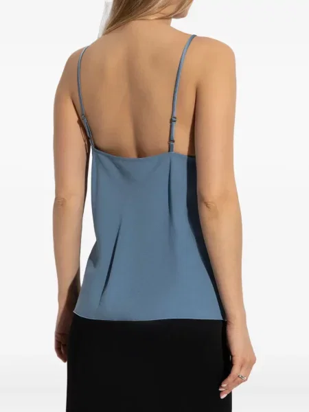 Top Forte_forte din satin albastru