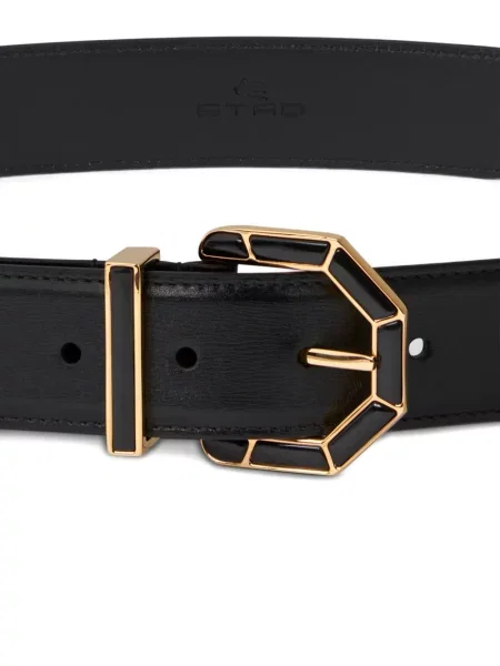 Curea Etro din piele cu imprimeu geometric negru
