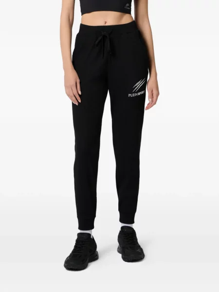 Joggery Plein Sport prążkowane czarne