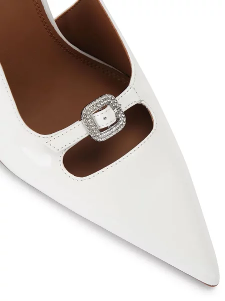 Кожаные туфли Kurt Geiger London на шпильке с пряжкой белые