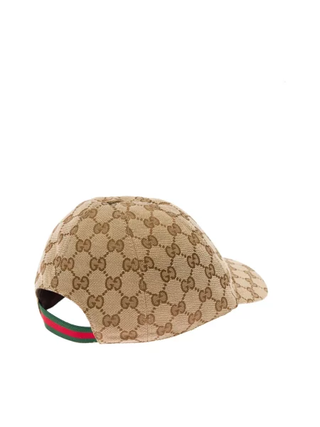 Czapka z daszkiem Gucci płócienna beżowa