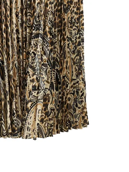 Fusta maxi Etro cu imagine cu model leopard maro