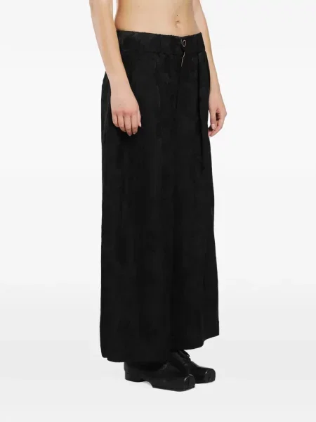 Pantaloni Uma Wang cu model floral din jacard negru