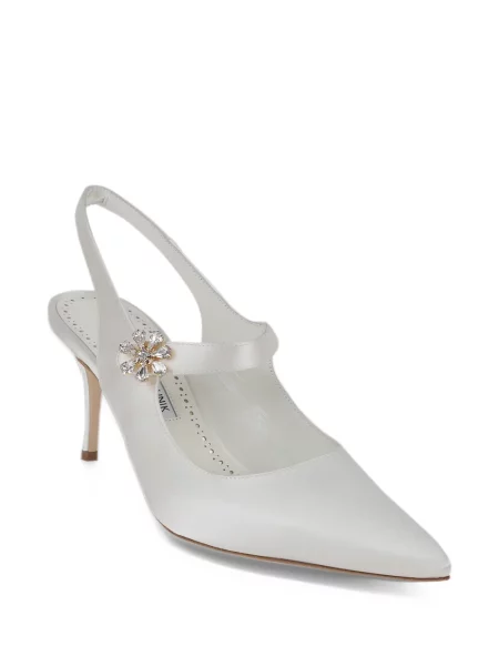 Γοβάκια Manolo Blahnik με ανοιχτό τακούνι λευκό
