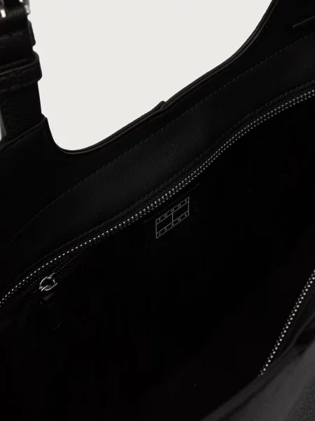 Tommy Jeans шопинг чанта дамска от имитация на кожа черно