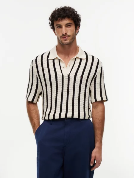 Tommy Hilfiger koszulka polo z dzianiny Mężczyźni beżowy|czarny M czarna