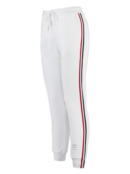 Spodnie Thom Browne w paski do biegania białe