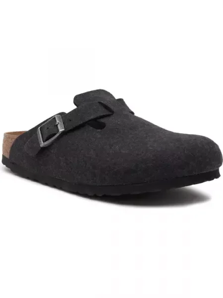 Birkenstock Mules încălțăminte BOSTON cu adaos de lână | narrow fit gri