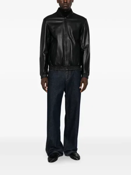 Geanta de piele Emporio Armani negru