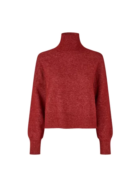 Sweter Samsoe Samsoe wełniany czerwony
