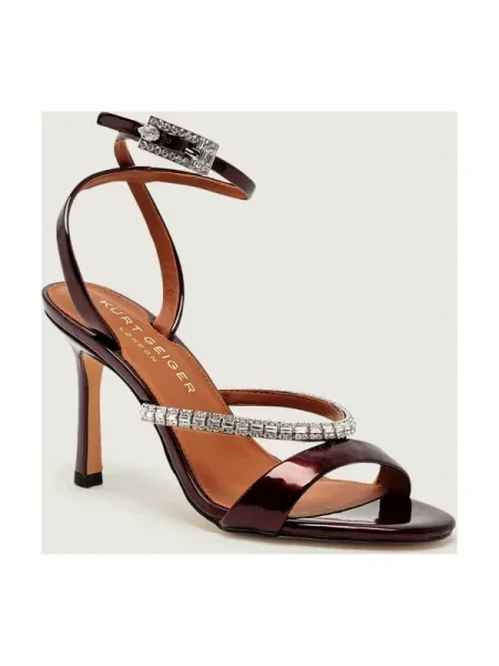 Kurt Geiger De piele sandale cu subțire CRYSTAL bordo