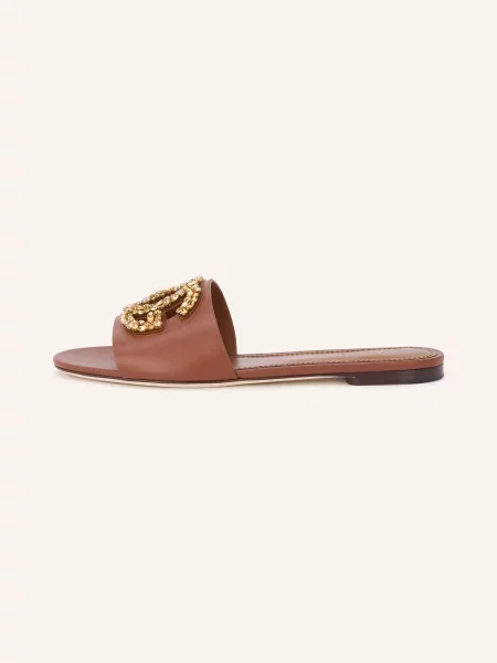 Dolce & Gabbana Pantofle S Ozdobnými Kamínky / zlatá hnědá