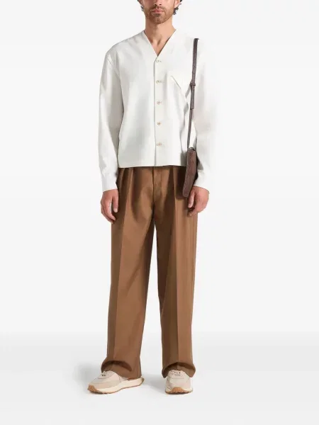 Košile Manière De Voir s výstřihem do v bílá